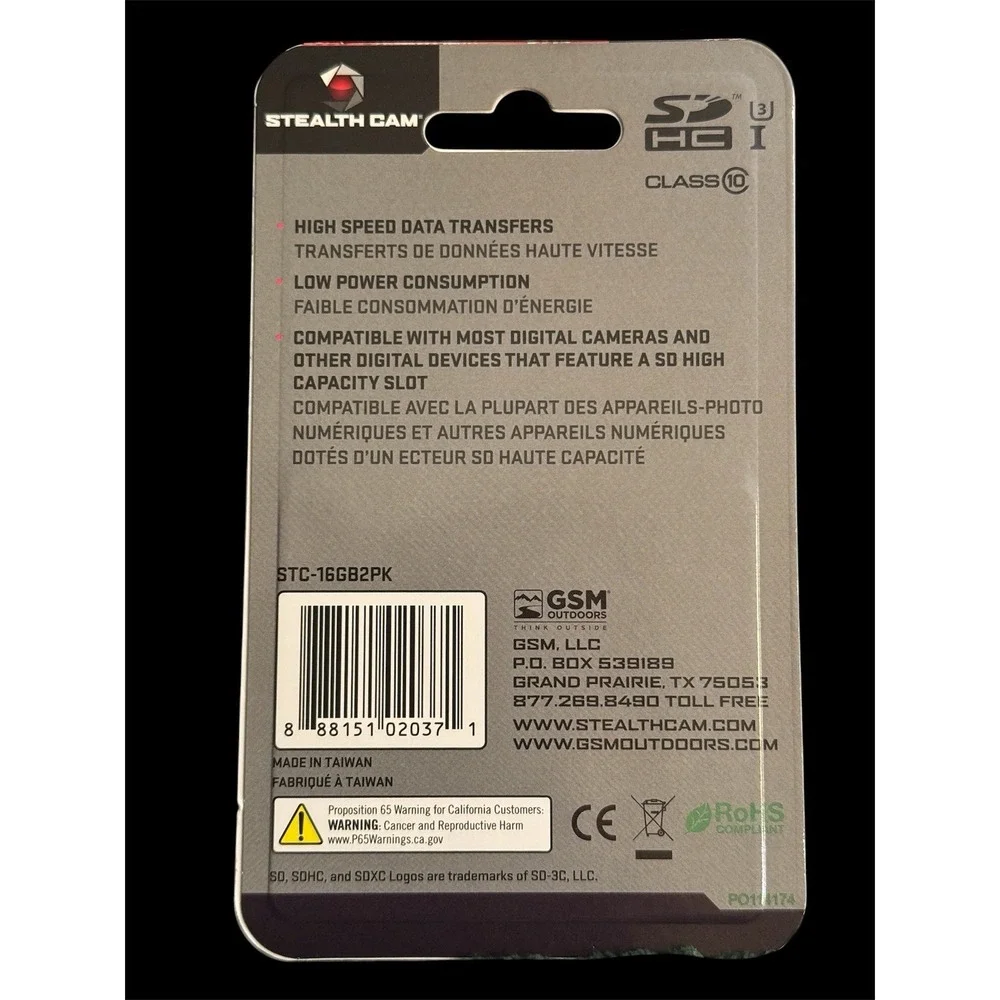 Stealth Cam 16 GB SD Card 2 Pack High Speed Data Transfer for Trail Cameras